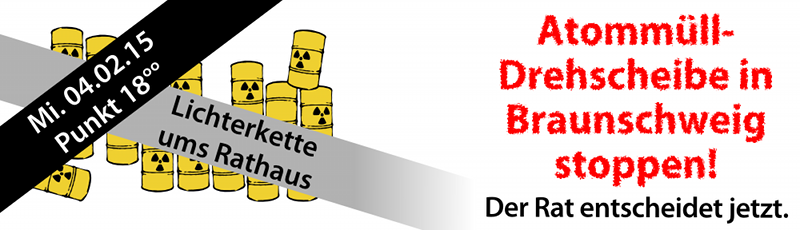 BISS-Aktion Lichterkette 2015 in BS 04.02.15-Button Atommüll-Drehscheibe