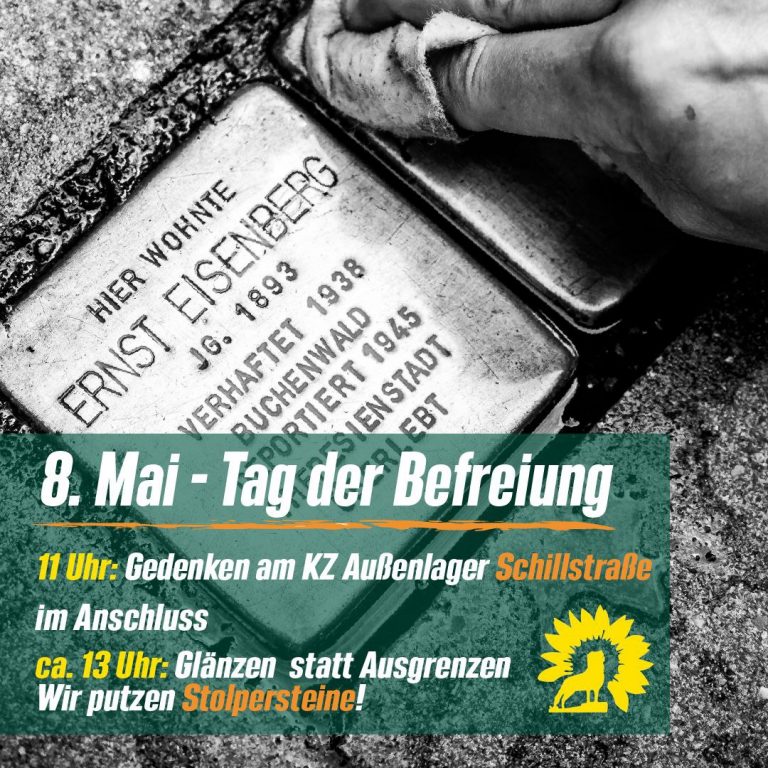 8. Mai: Gedenkveranstaltung Schillstraße und Aufruf zur Stolperstein Putzaktion