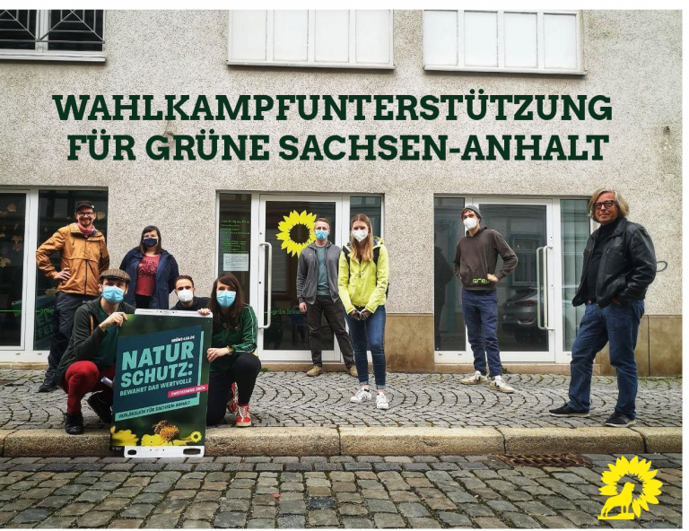 Wahlkampfunterstützung für die Grünen in Sachsen-Anhalt